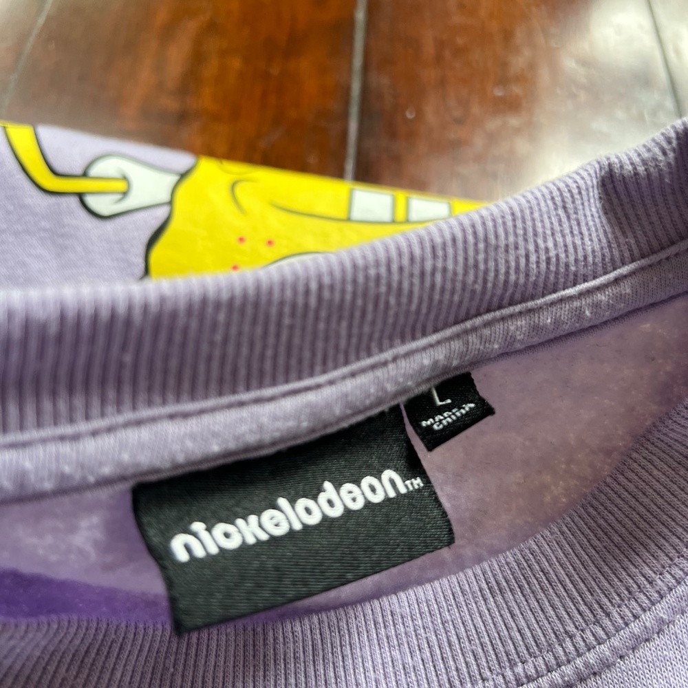 Nickelodeon SpongeBob Squarepants Tough Purple/Lavender Sweatshirt Size L - Picture 6 of 6